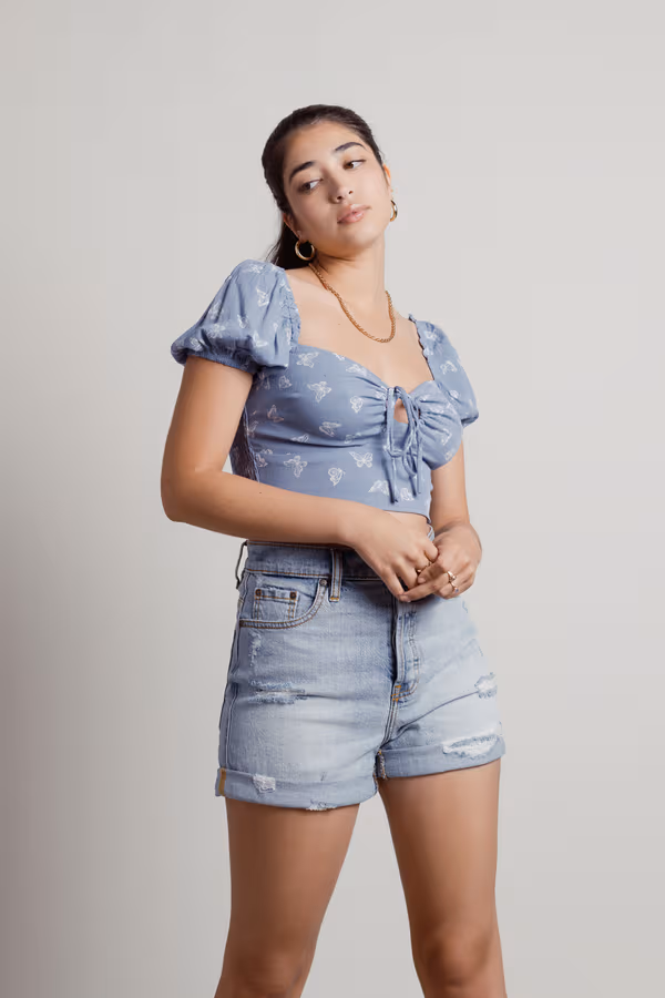 Mizuno Crop Top - Blue