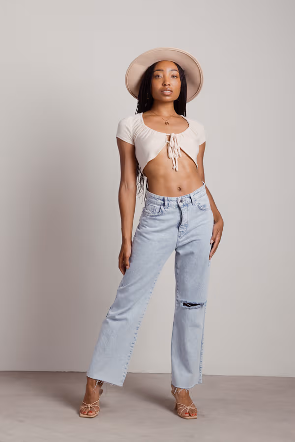 Alice Crop Top - Beige