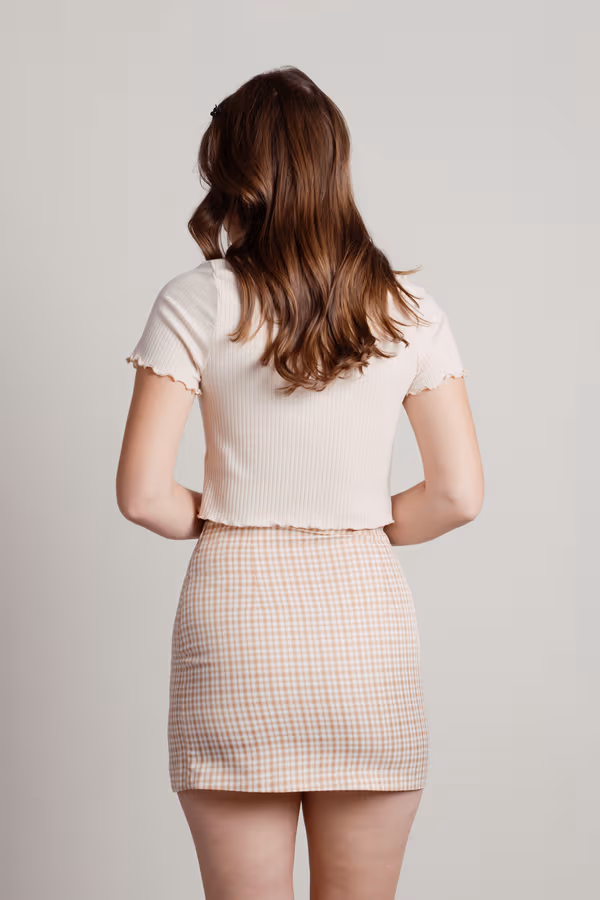 Doing Too Much Plaid Mini Skirt - Blue