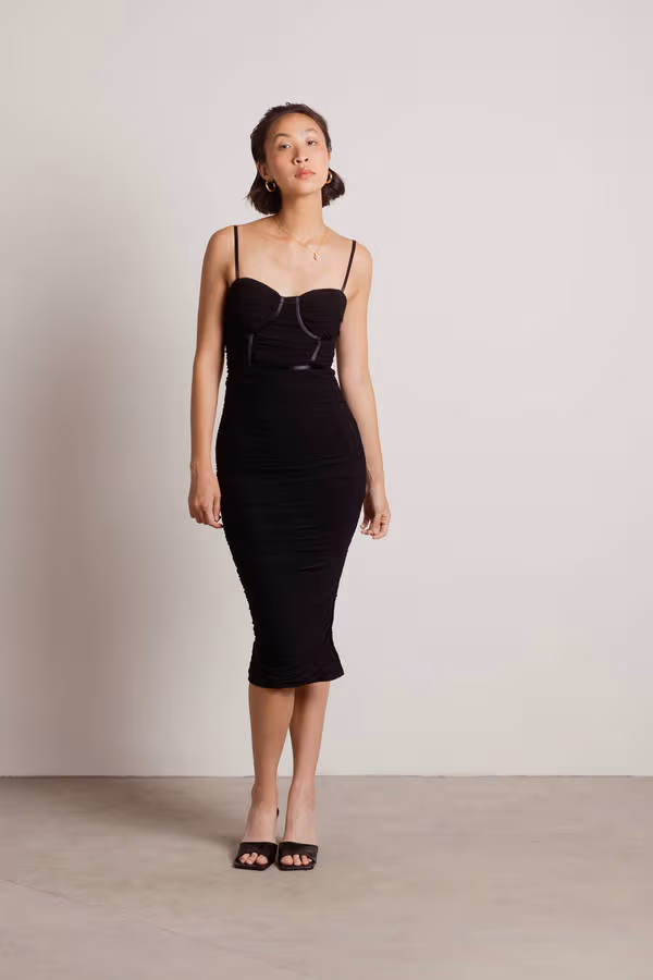 All Nighter Corset Slit Midi Dress - Powder Pink