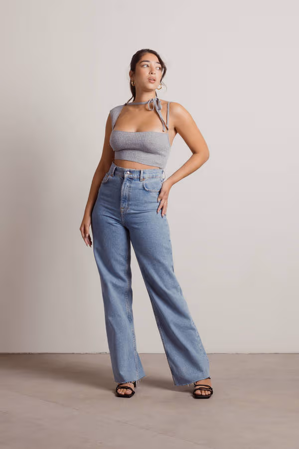 Bad Habit Crop Top - Grey