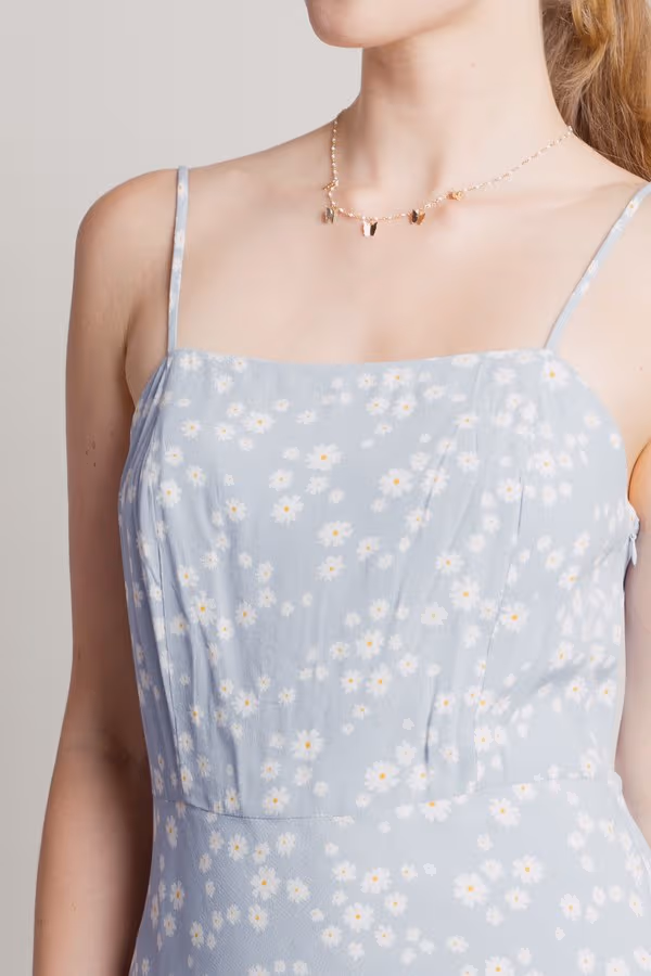 Nadia Floral Cami Midi Dress - Lime