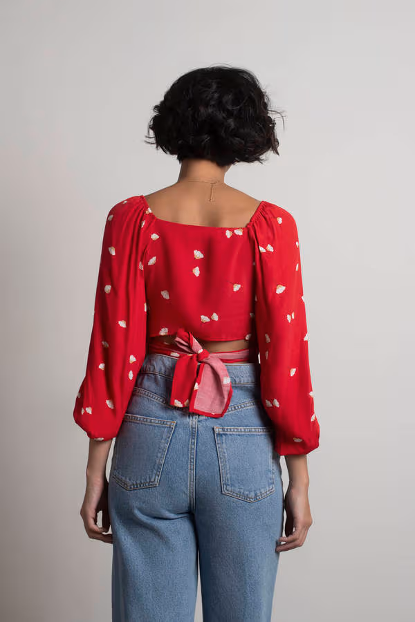 Move On Crop Top - Red Multi