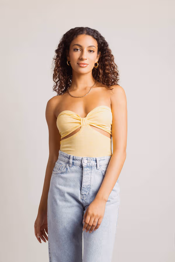 Common Sense Cutout Bodysuit - Yellow