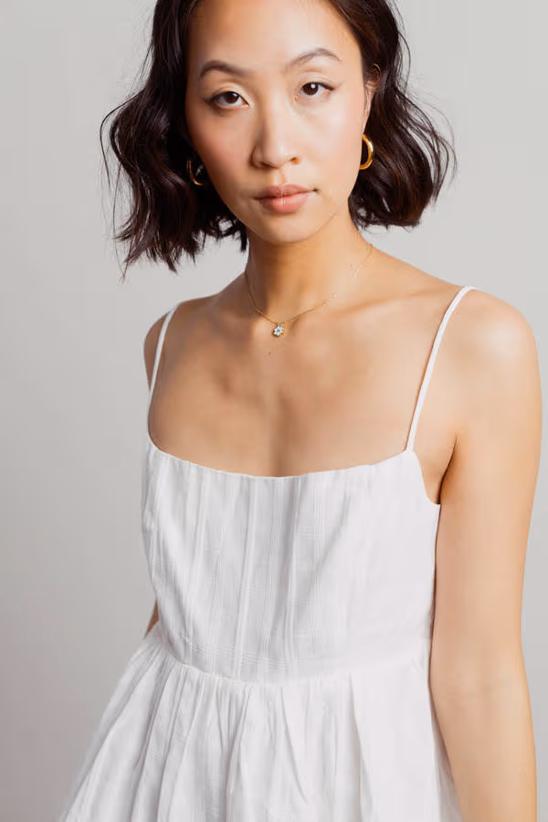 Serenne White Babydoll Mini Dress