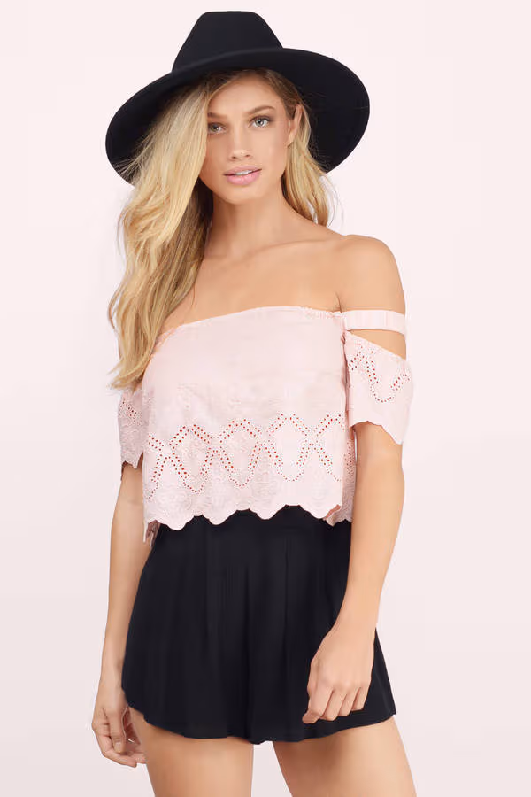 Sunset Beach Crop Top - Blush