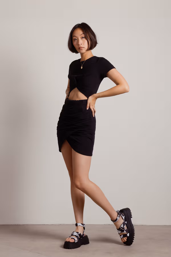 Romero Cutout Bodycon Mini Dress - Black