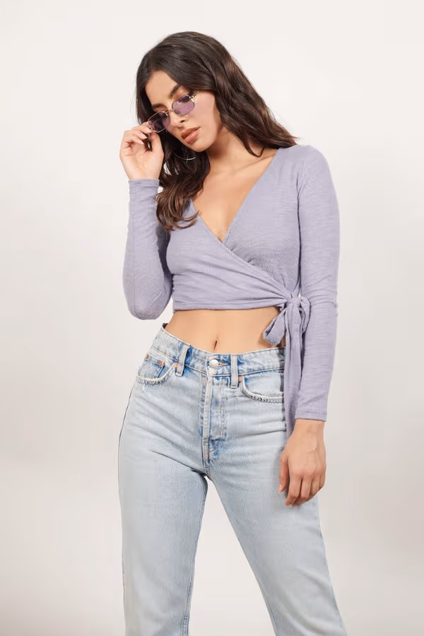 Made For Us Hacci Crop Top - Lilac