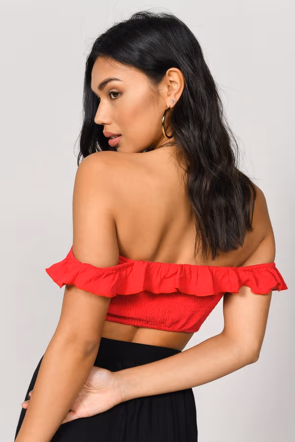 Gwen Crop Top - Red