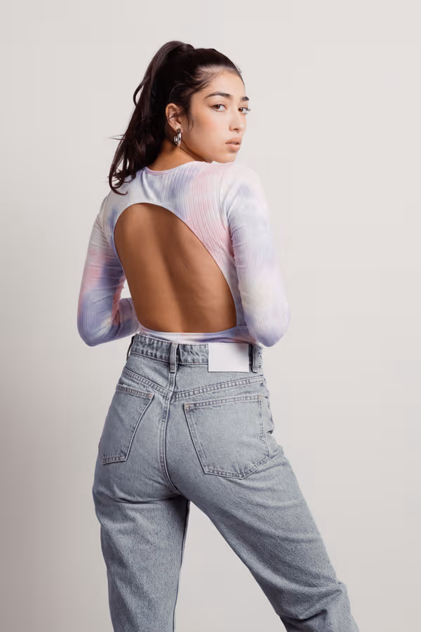 Float Away Tie Dye Bodysuit - Pink Lavender