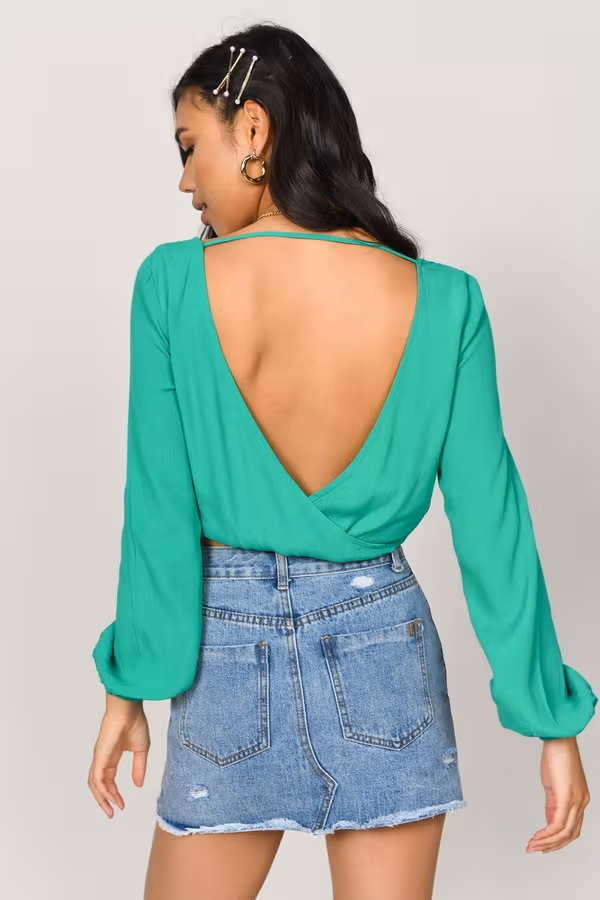 Eyes For You Open Back Top - Green
