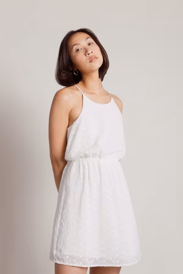 Minnie Racerback A-Line Mini Dress - White