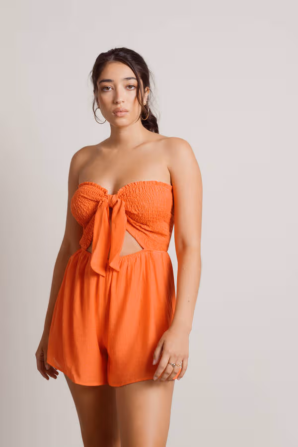 Blank Minds Sweetheart Romper - Coral