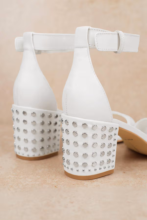 Dolce Vita Dorah Studded High Heels - White