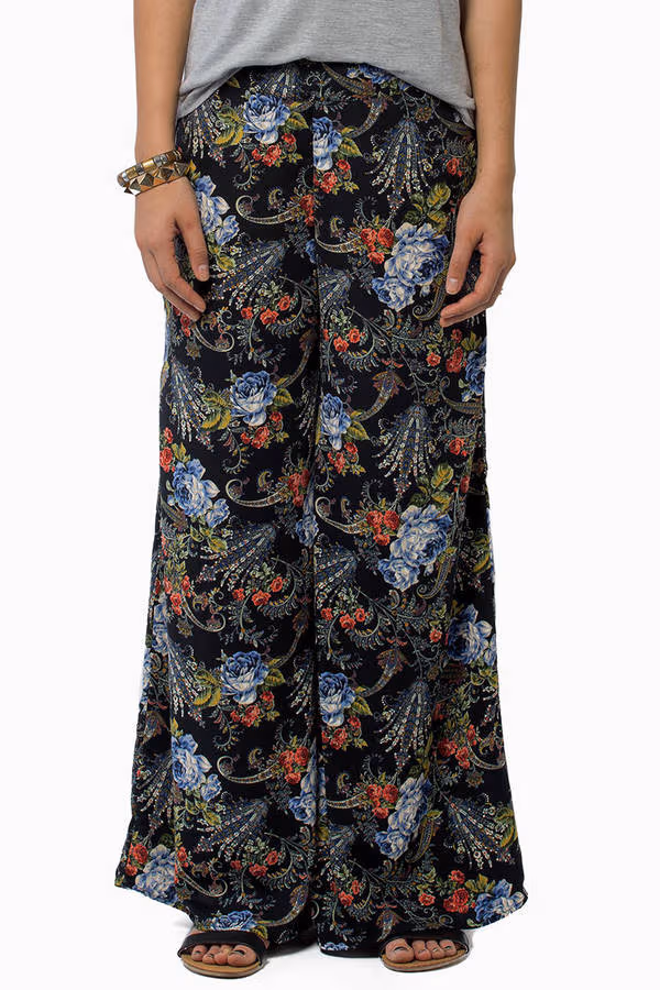 Festival Square Pants - Black Floral