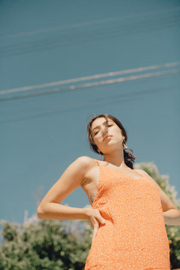 Sylvia Floral Cami Mini Dress - Orange