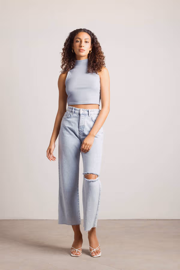 Neil Crop Top - Blue