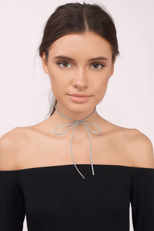 Knot Sure Choker Necklace - Grey