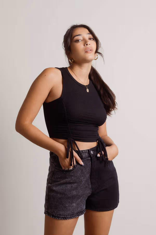 Get Outta Here Crop Top - Black
