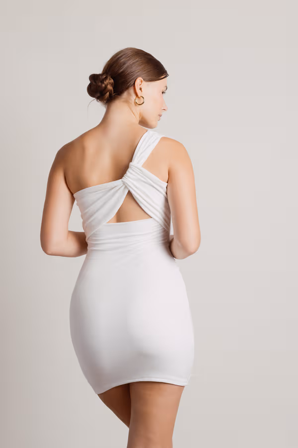 Rivalry Black Reversible One Shoulder Cutout Bodycon Dress