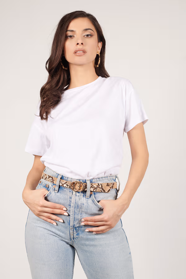 Hide And Seek Double O-ring Belt - Brown Multi