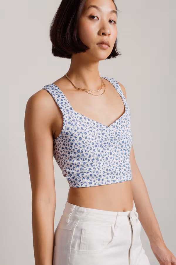 So Good Crop Top - White Multi