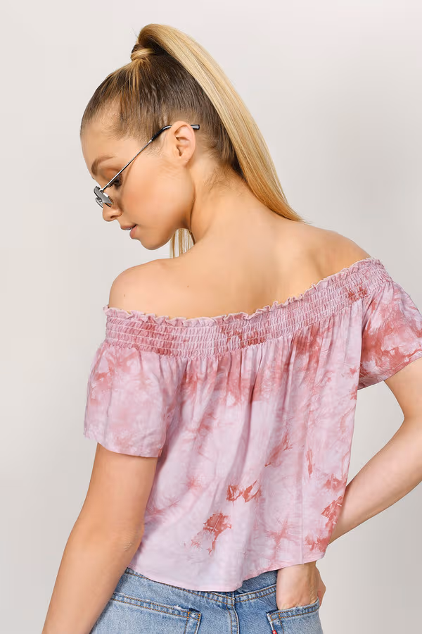 Rebecca Tie Dye Top - Light Blue