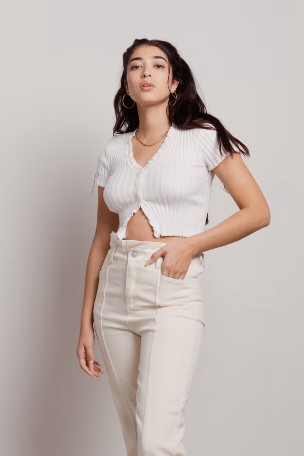 Feminine Touch Crop Top - Purple