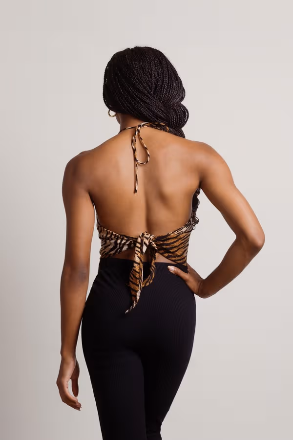 Claws In You Crop Top - Brown