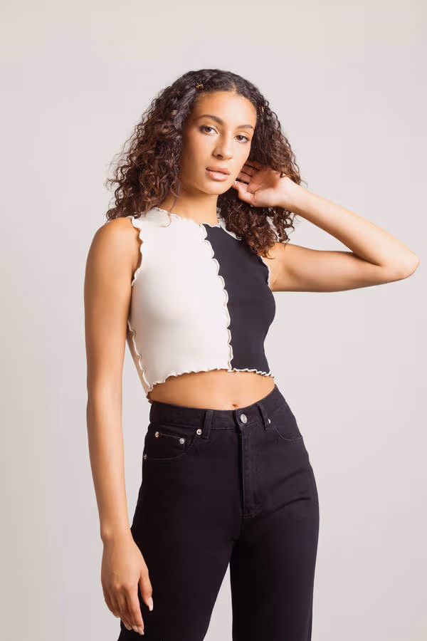 Like I Want You Crop Top - Ecru Beige