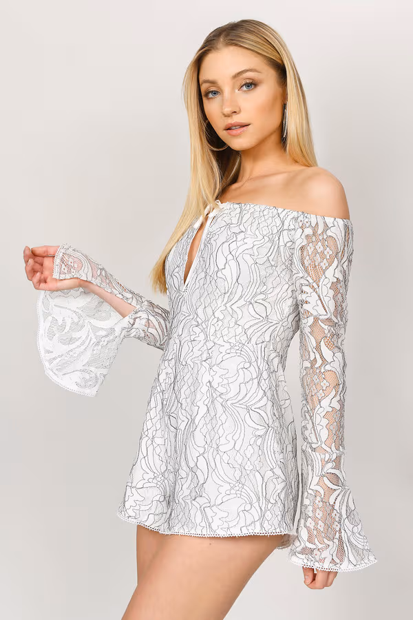 Easy Come Lace Romper - White