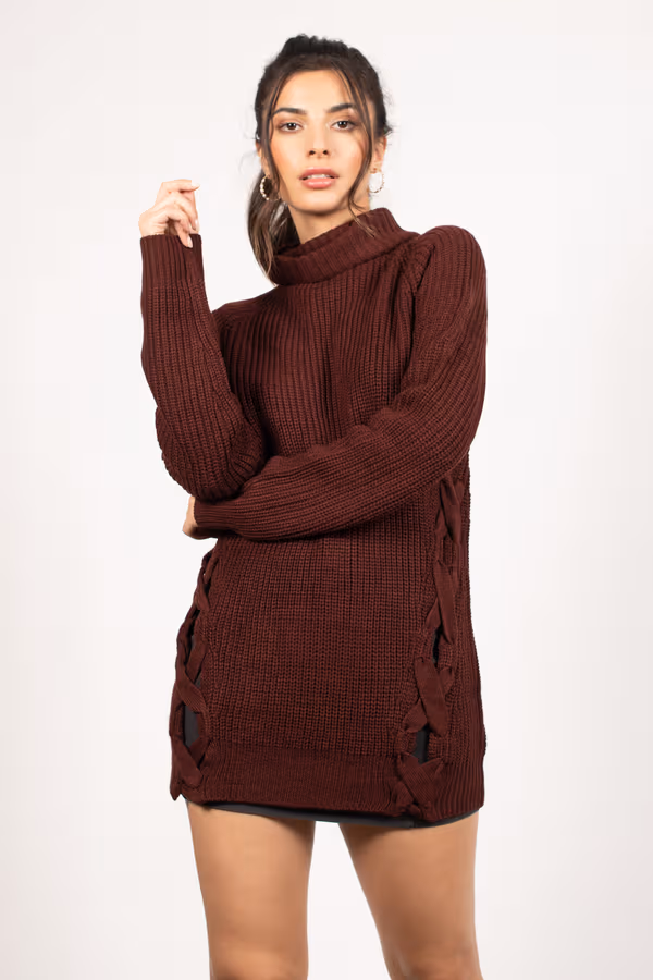 Need You Lace Up Mini Dress - Cream