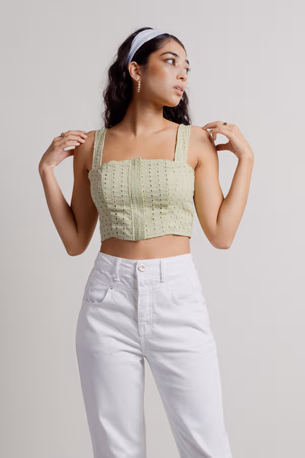 Lemon Lime Crop Top - Light Green
