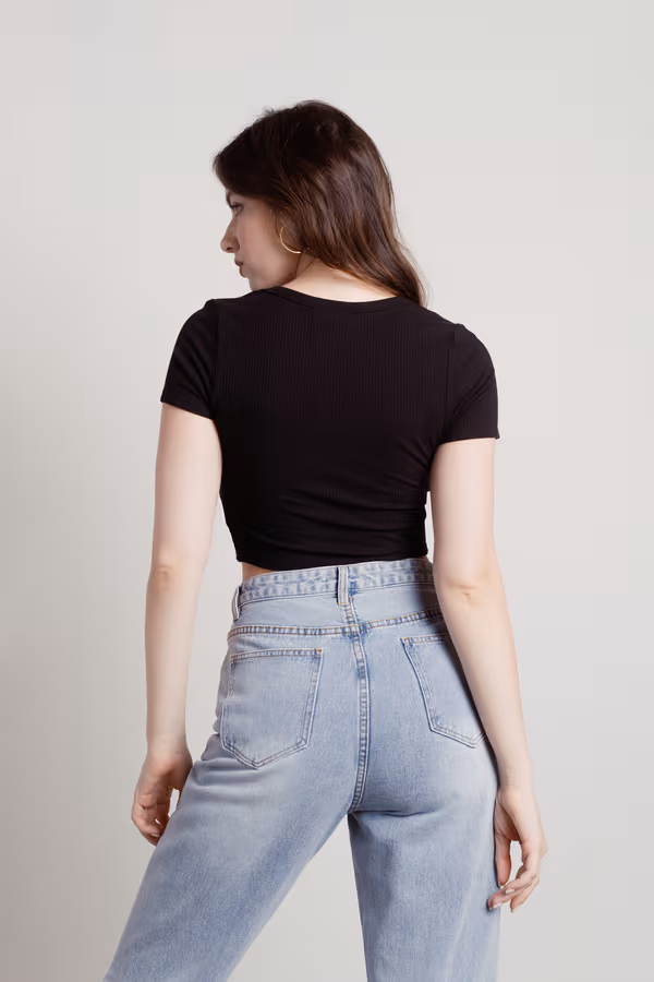 Born And Raised Crop Top - Black