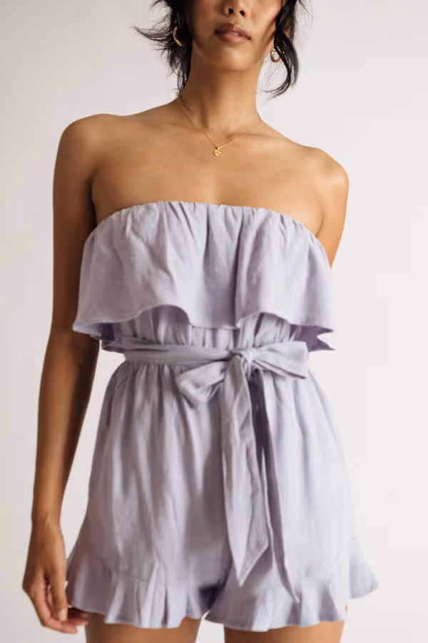 Lauren Strapless Romper - Beige