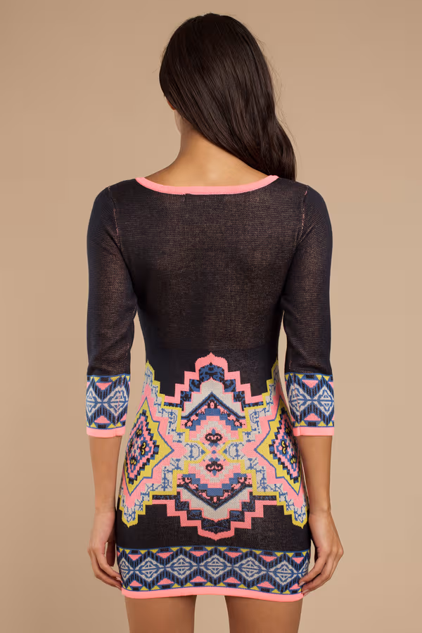 Valeria Malibu Mesh Bodycon Mini Dress - Navy