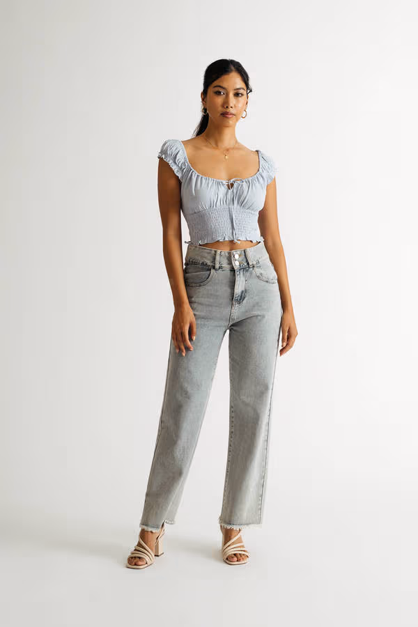 Lenora Crop Top - Light Blue