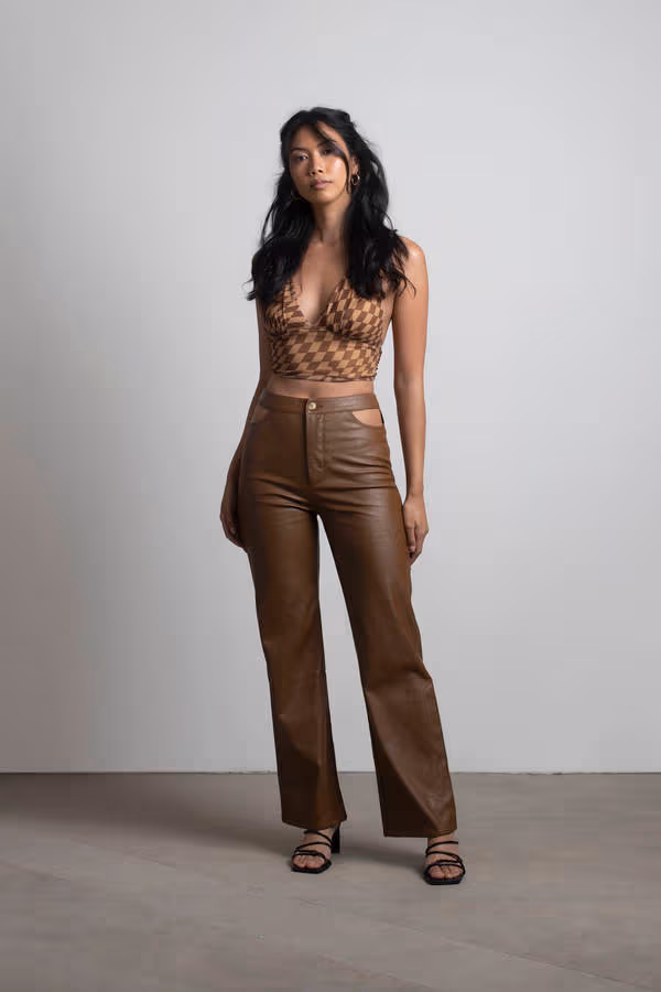 Melly Leather Pants - Camel