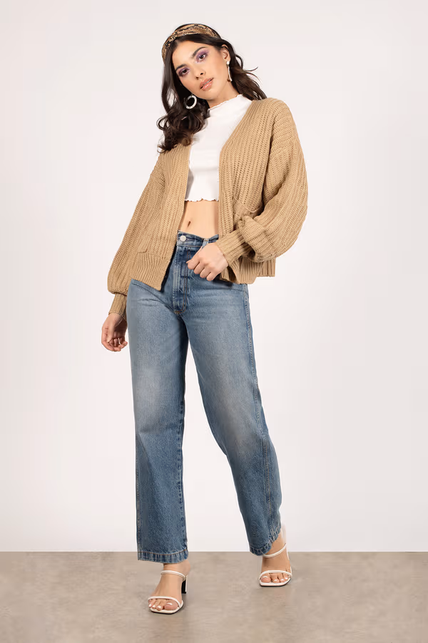 Elijah Sweater Cardigan - Tan