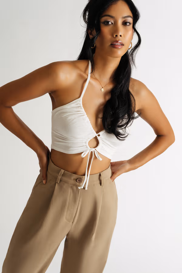 All Tied Up Crop Top - Yellow