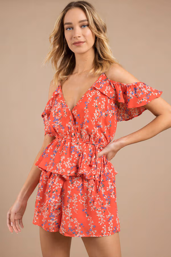 Moon River Diana Floral Blouse - Red