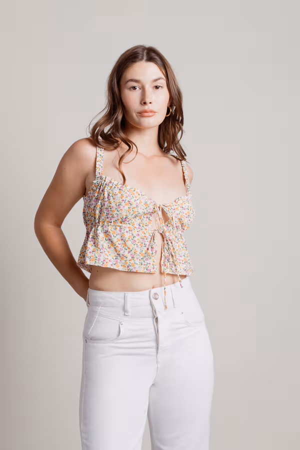 No Love Lost Crop Top - White Multi