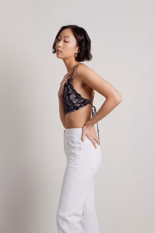 Gone Rouge Crop Top - Black