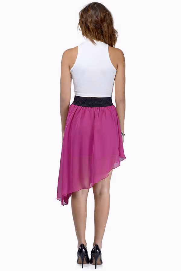 Tia Asymmetrical Skirt - Berry