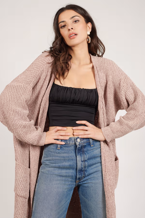 Dakota Longline Cardigan - Taupe