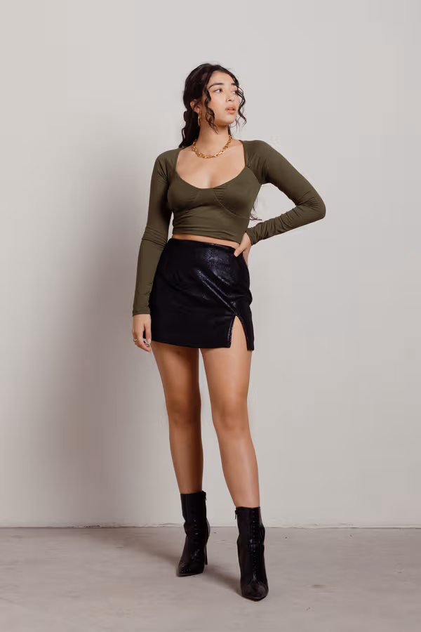 Olio Crop Top - Olive