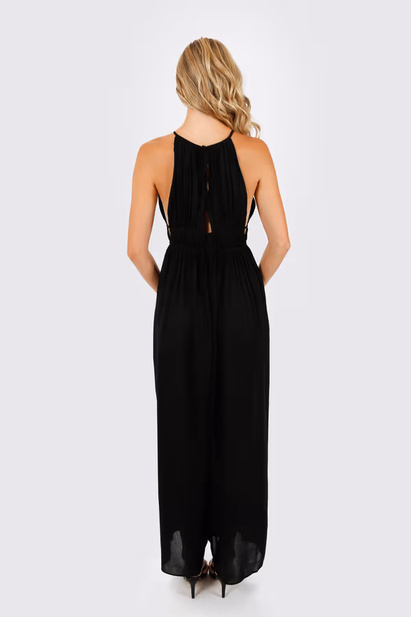 Too Bad Keyhole Jumpsuit - Black