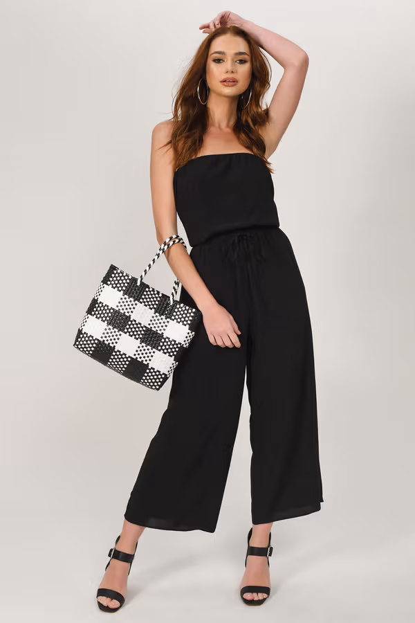 Sounds So Easy Strapless Jumpsuit - Black