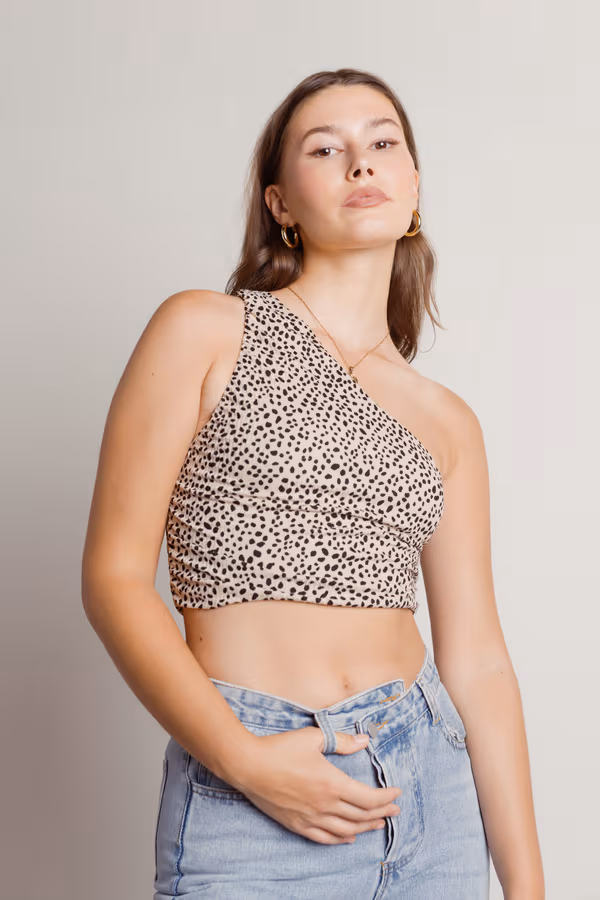 Purr Like A Cheetah Crop Top - Tan
