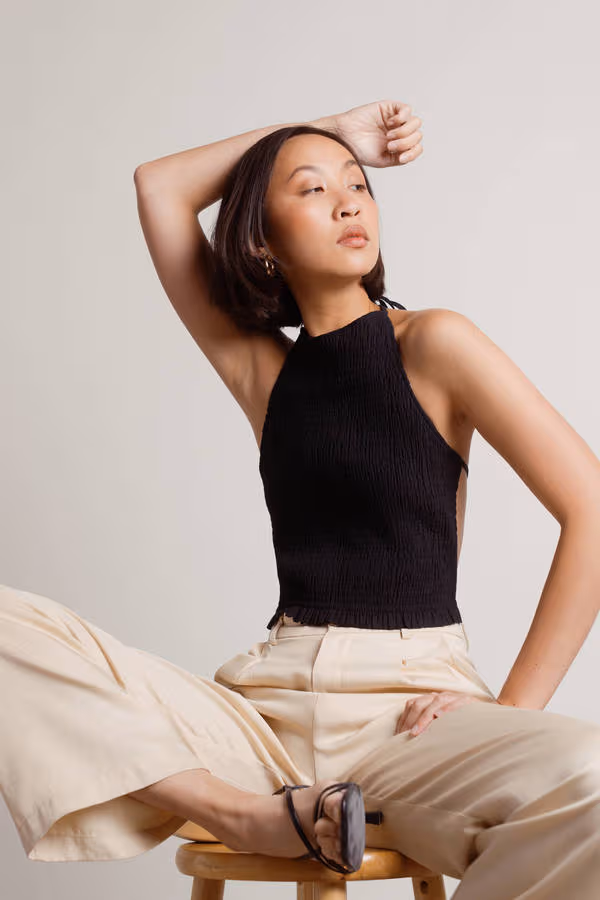 Curtis Crop Top - Chocolate Brown